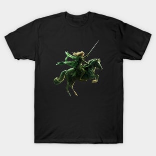 Moonlit Guardian: The Green Knight's Valor T-Shirt